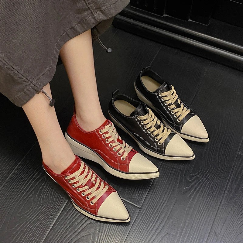 Spindle Point Wedge Sneakers