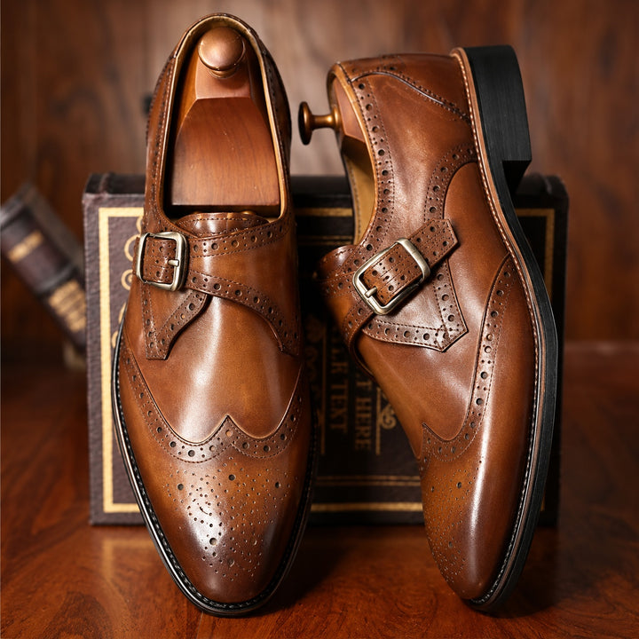 Abbott Wingtip Monk Shoes — ce_angle_01