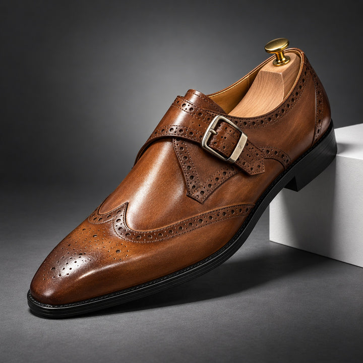 Abbott Wingtip Monk Shoes — ce_angle_01