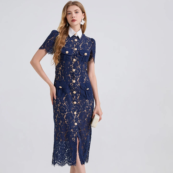 Sablon Lace Midi Dress