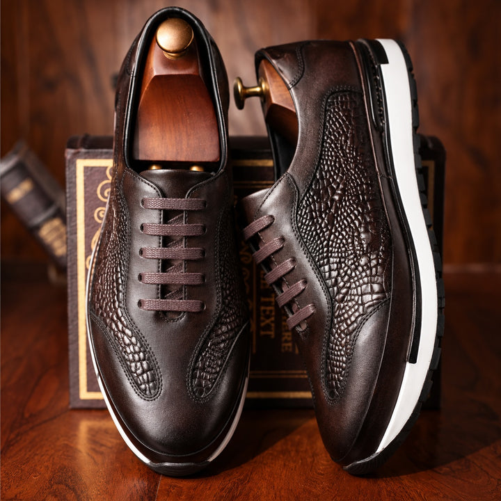 Alligator Panel Sneakers — ce_angle_01
