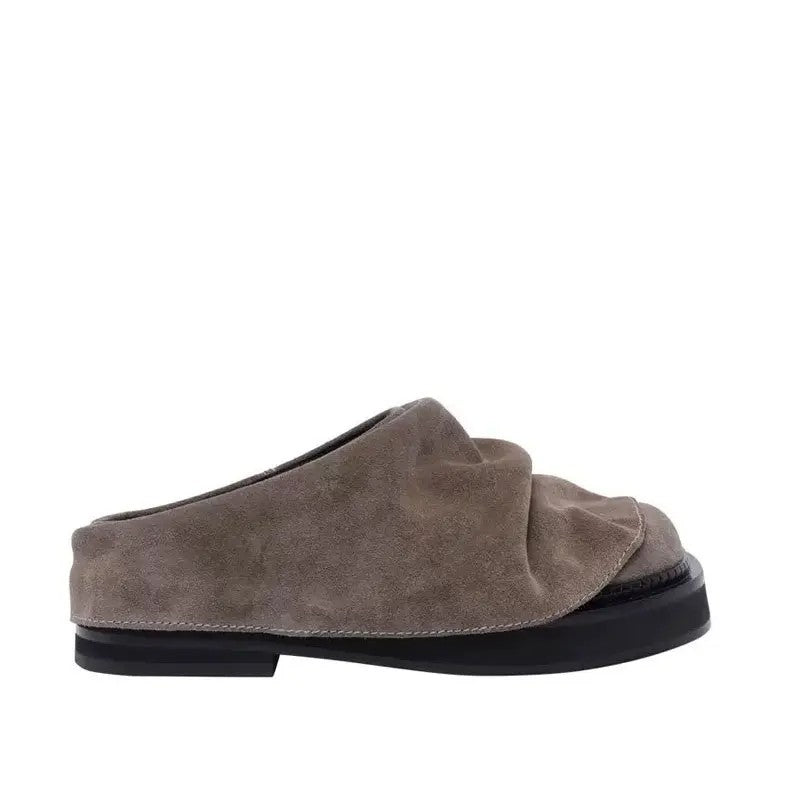Pleatfold Suede Mules
