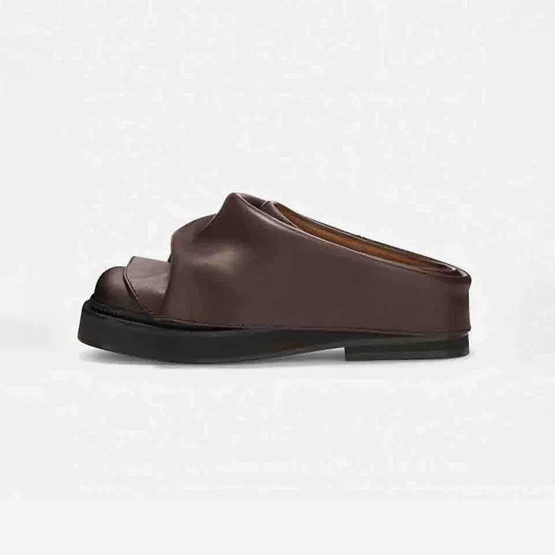 Pleatfold Suede Mules