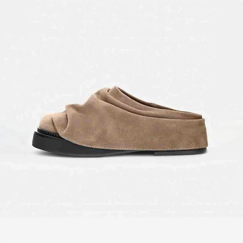Pleatfold Suede Mules