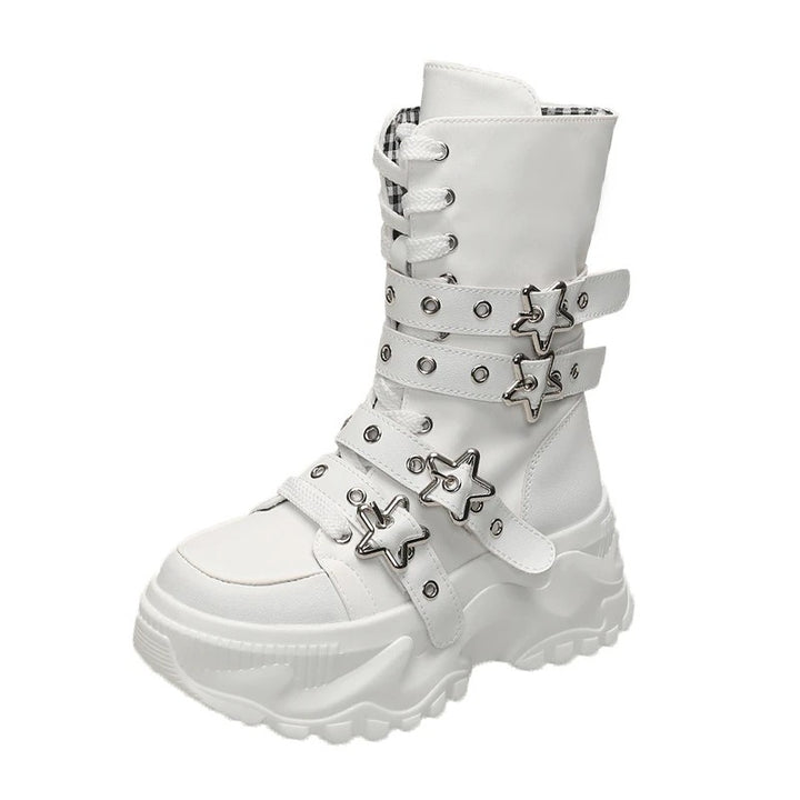 Nova Star-Buckle Platform Boots