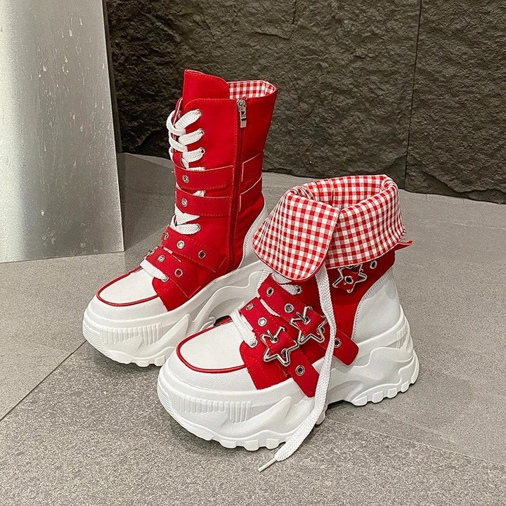Nova Star-Buckle Platform Boots