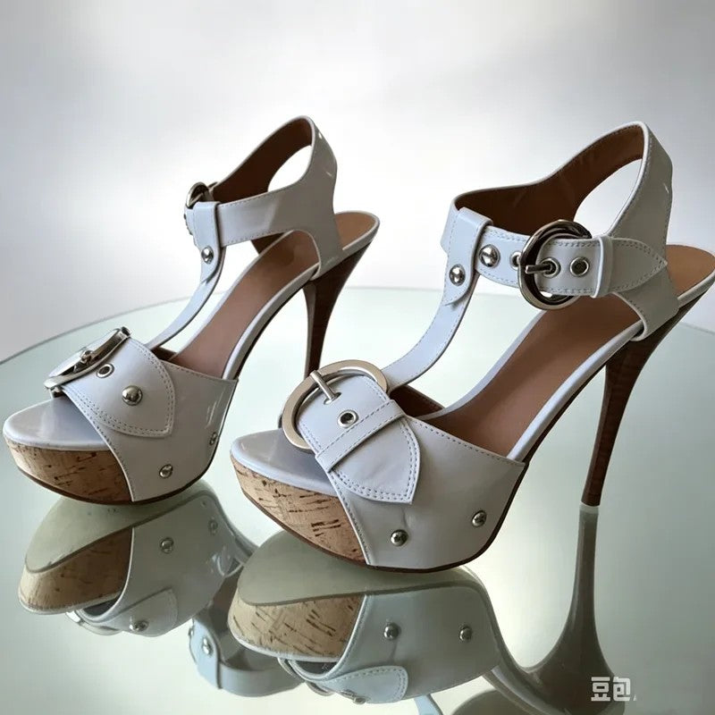 Equestra Buckle Platform Sandals