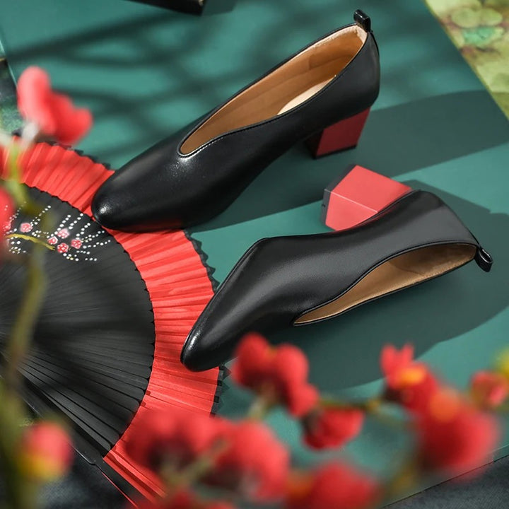 Cinabro Block-Heel Pumps