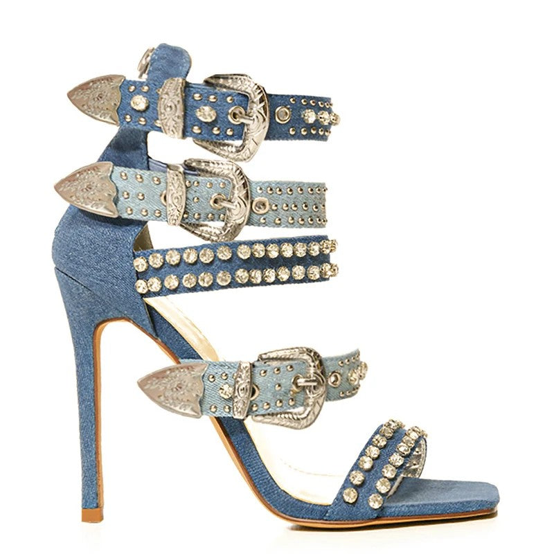 Baronessa Buckle Stiletto Sandals