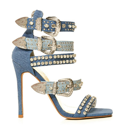 Baronessa Buckle Stiletto Sandals