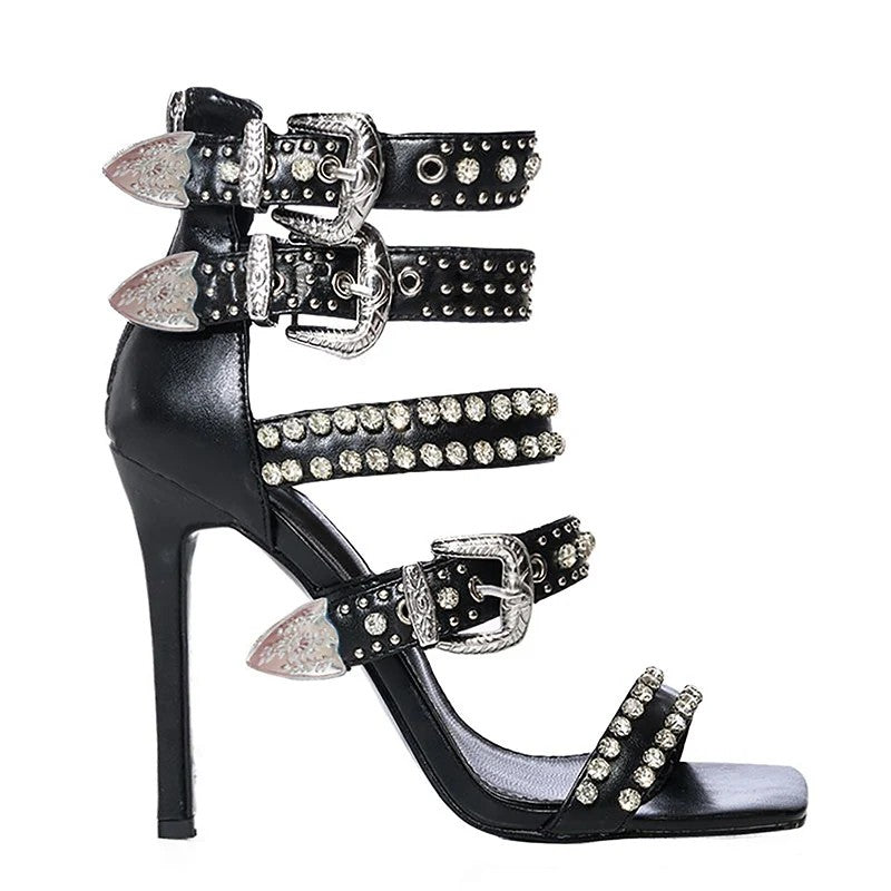 Baronessa Buckle Stiletto Sandals