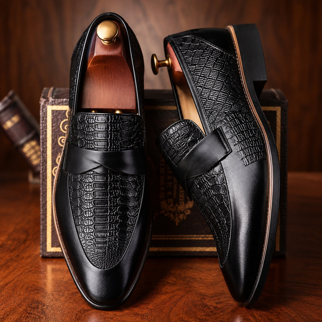 Caiman Strap Loafers — ce_angle_01
