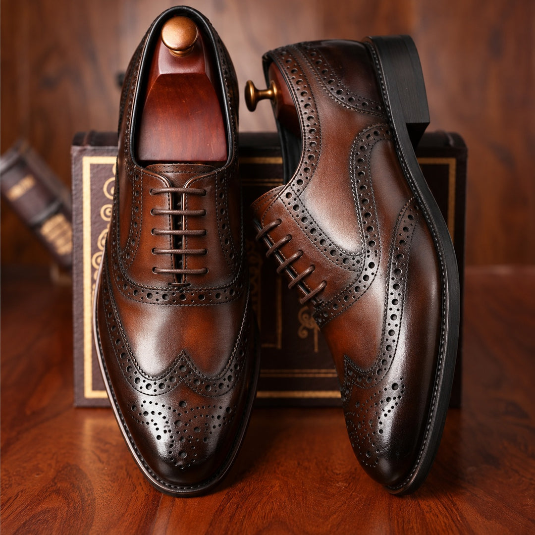 Cobbler Wingtip Brogue Oxfords — ce_angle_01