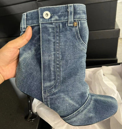 Rivetta Denim Ankle Boots