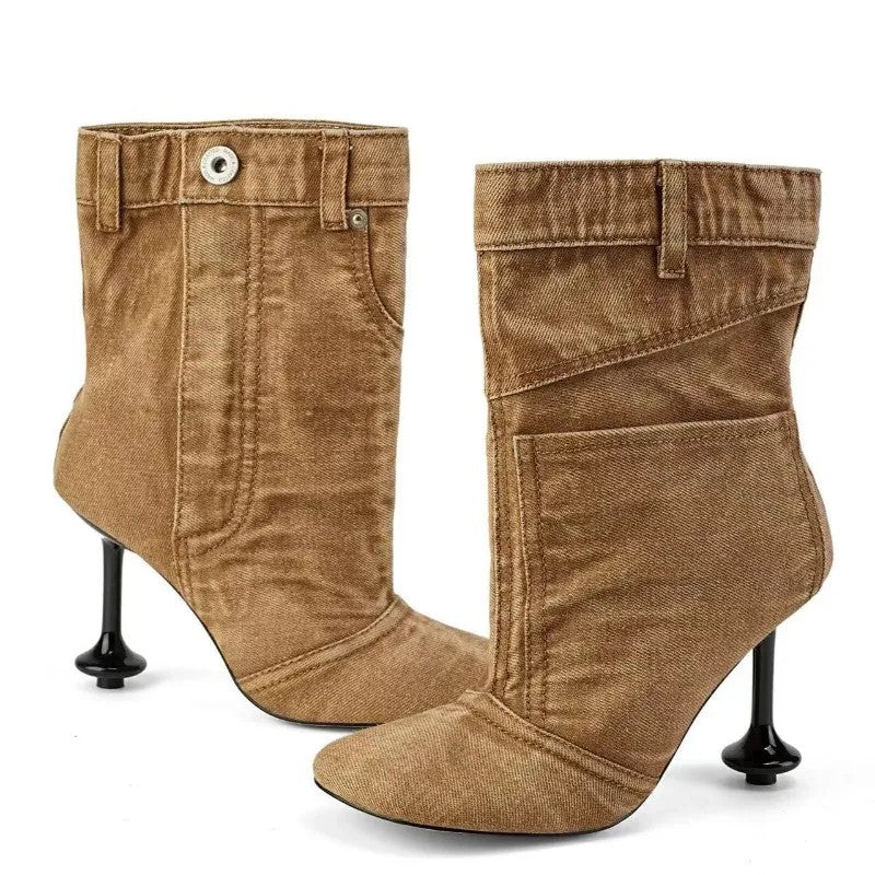 Rivetta Denim Ankle Boots