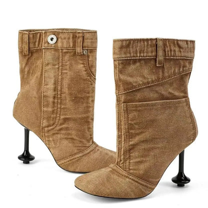 Rivetta Denim Ankle Boots