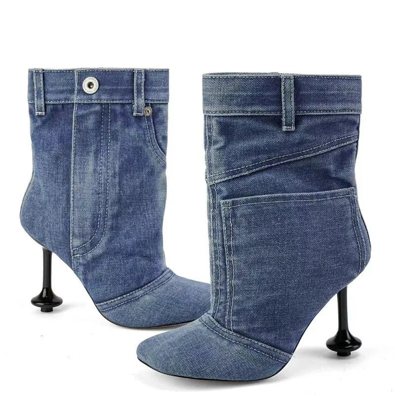 Rivetta Denim Ankle Boots