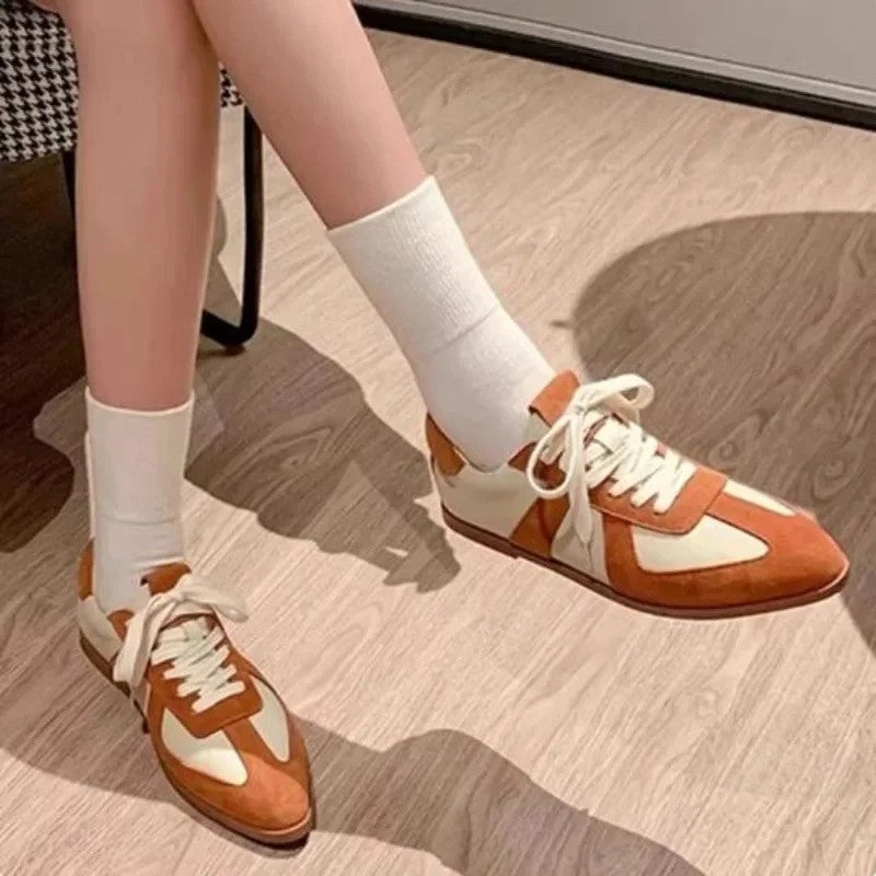 Patchwork Pointed Trainers