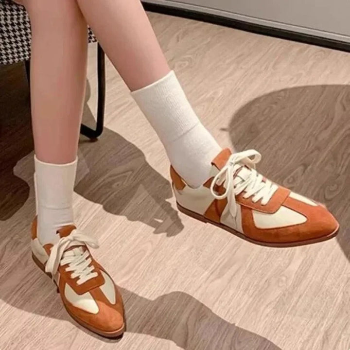 Patchwork Pointed Trainers