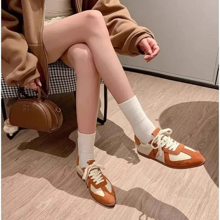 Patchwork Pointed Trainers