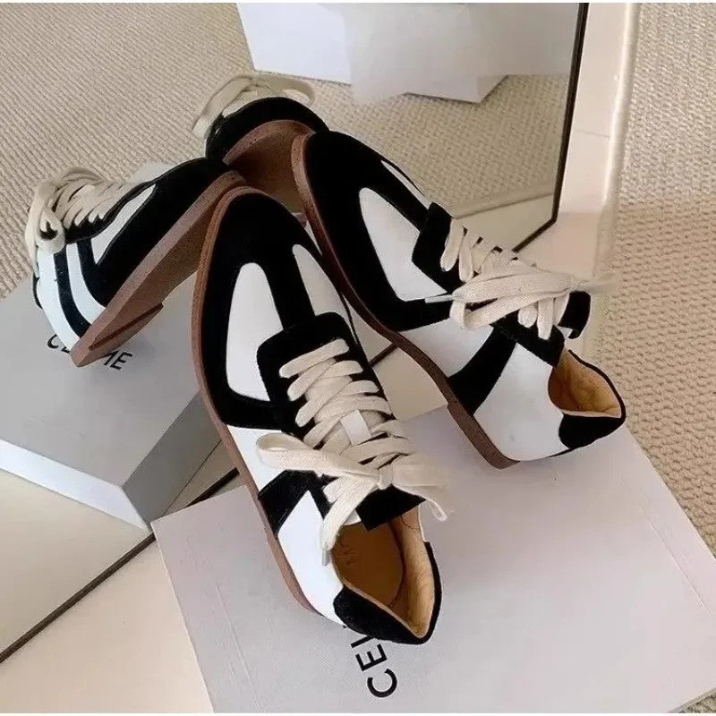 Patchwork Pointed Trainers
