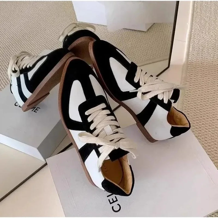 Patchwork Pointed Trainers