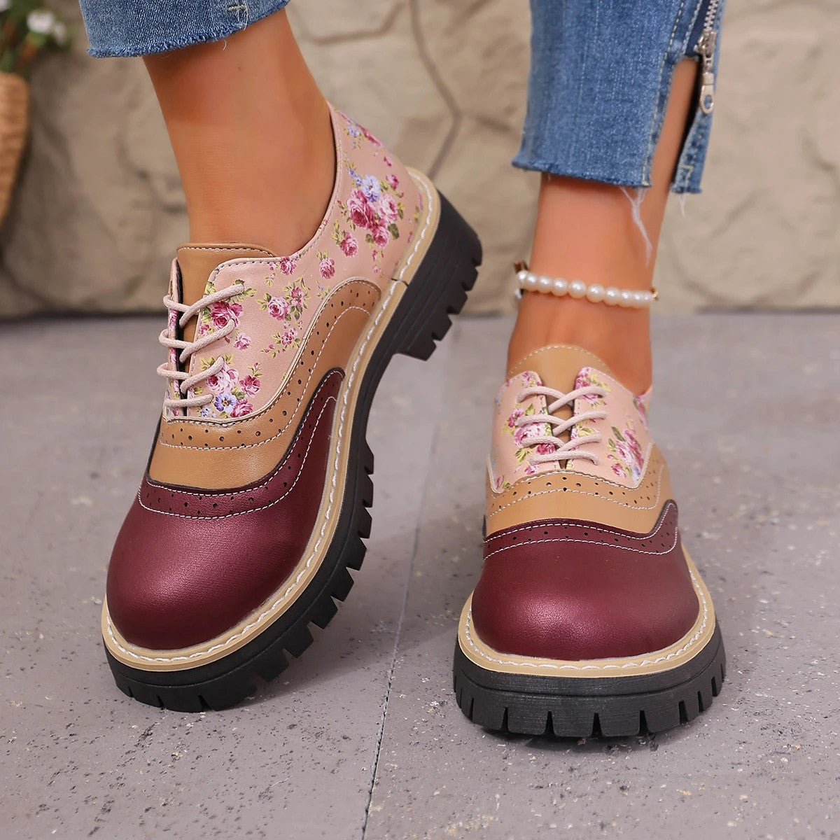 Rosalind Floral Brogue Platforms