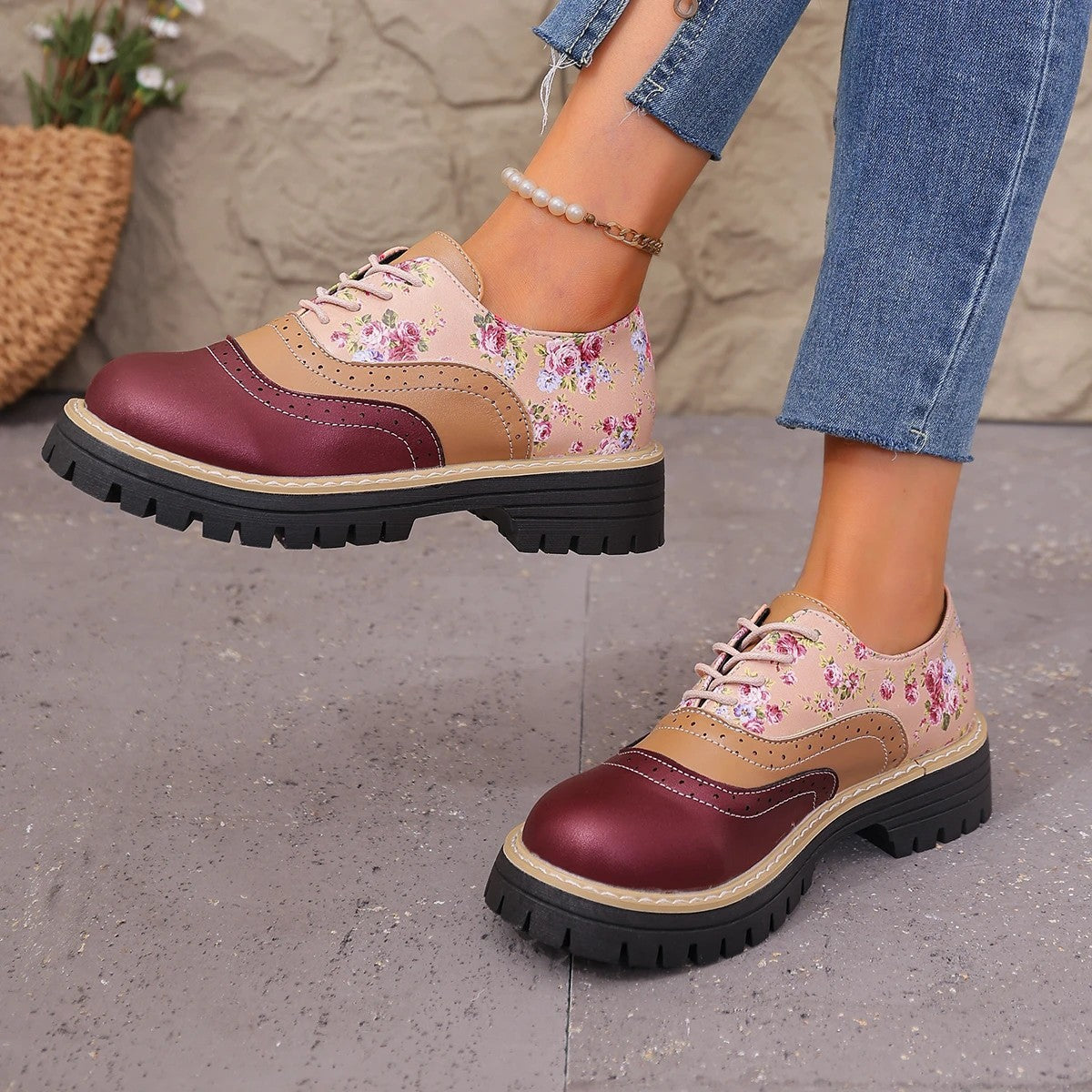 Rosalind Floral Brogue Platforms