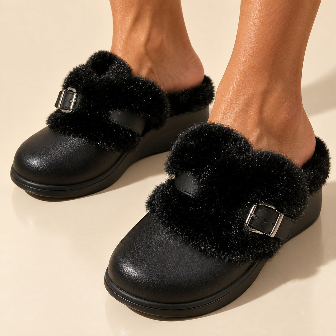 Hearth Buckle Fur Clogs — ce_brooklyn_s3_01