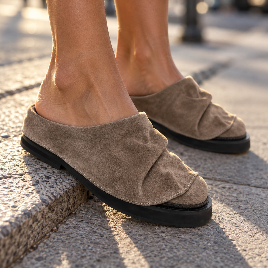 Pleatfold Suede Mules — ce_brooklyn_s1_01