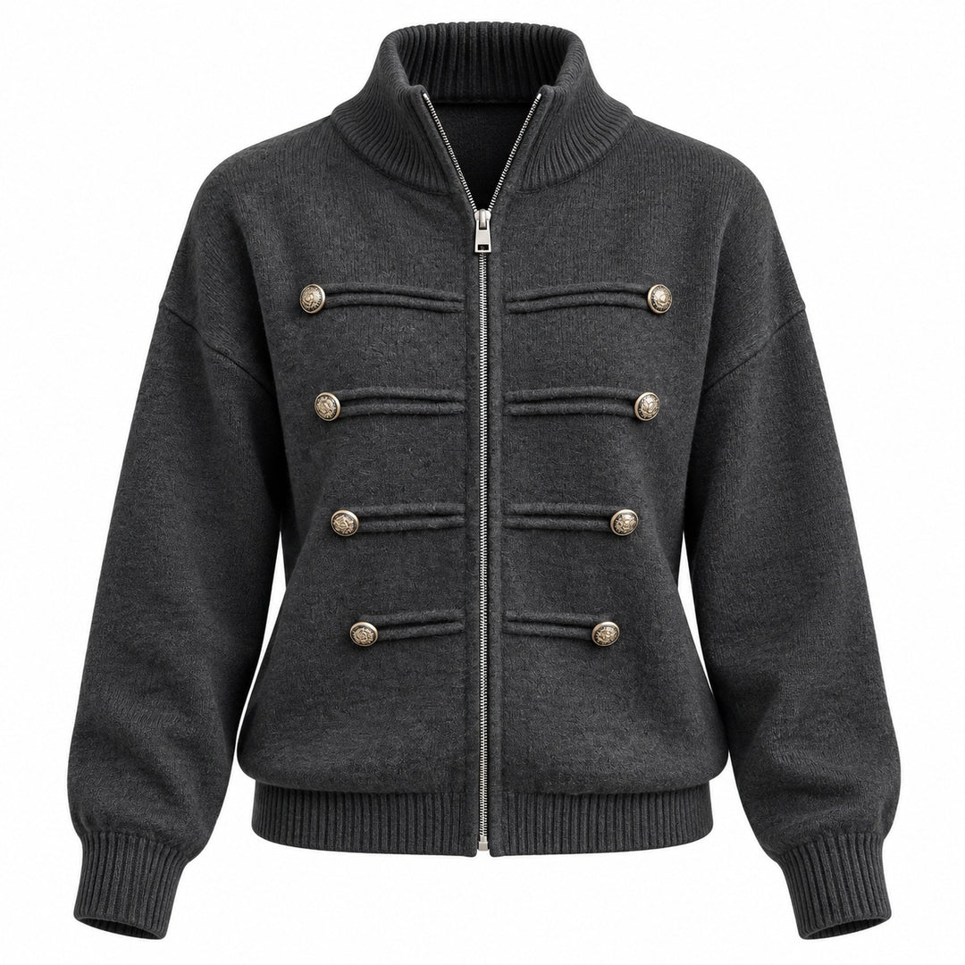 Regiment Button Zip Cardigan — ce_wb_01