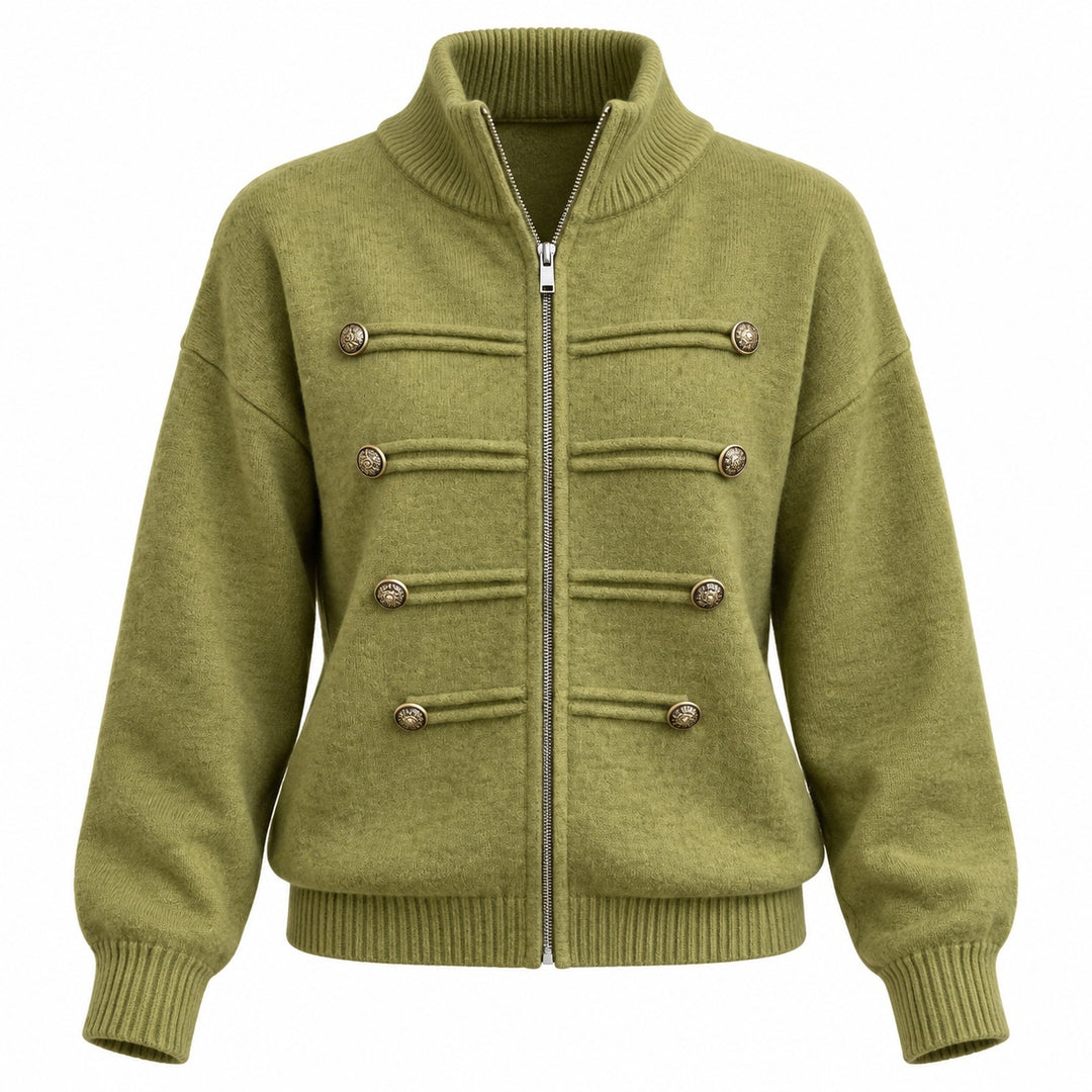 Regiment Button Zip Cardigan — ce_wb_01