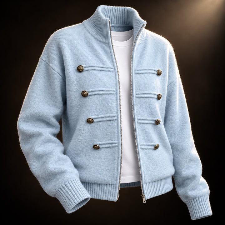 Regiment Button Zip Cardigan — ce_soul_s3_01