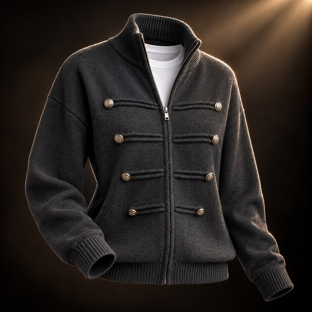 Regiment Button Zip Cardigan — ce_soul_s3_01