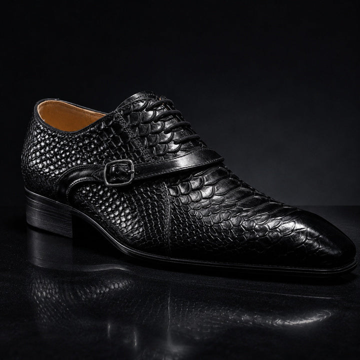 Serpente Python-Embossed Monk Shoes — ce_metastatic_02