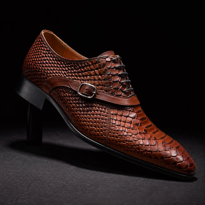 Serpente Python-Embossed Monk Shoes — ce_metastatic_07